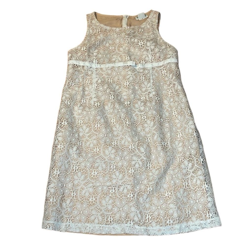 Motherhood Maternity summer Dress, cream lace, dressy, Small